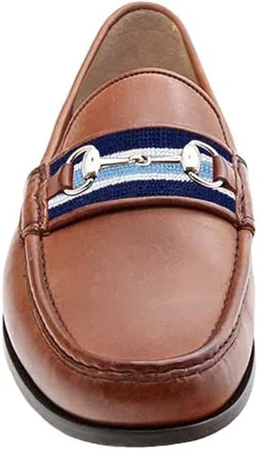 Vista 2 de Smathers & Branson - Mocasines con diseño de rayas Darcy azul claro