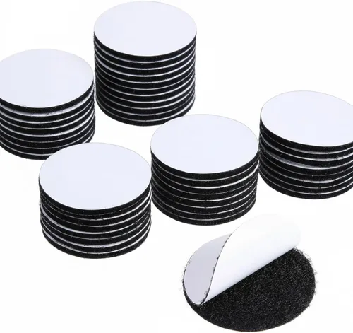 Vista 8 de WILLBOND 24 pares de parches de árbitro de 1 pulgada con puntos negros autoadhesivos redondos de doble cara de gancho y bucle, cinta adhesiva
