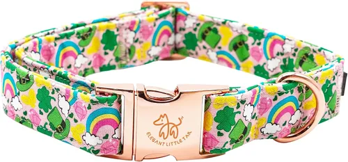 Vista 29 de Elegant little tail Collar para perro de Pascua, collar de perro con estampado de huevos de conejo, collar para mascotas, collar rosa para perros