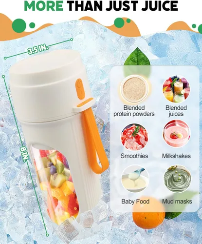 Vista 5 de Tolaist - Licuadora portátil para batidos, licuadora pequeña sin BPA para batidos y jugos frescos, botella portátil de 15 onzas apta