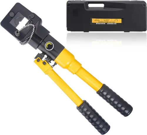 Vista 8 de Alicates de crimpado hidráulico de 12 toneladas de 6 AWG a 500 MCM Kit de herramientas de prensado hidráulico de mano con terminal de cable