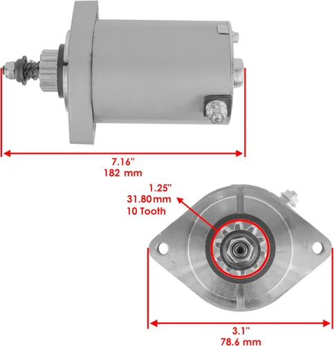 Vista 2 de Caltric Motor de arranque compatible con Cub Cadet KM 21163-7024 KM 21163-0714 KM 21163-0727 KM 21163-0743