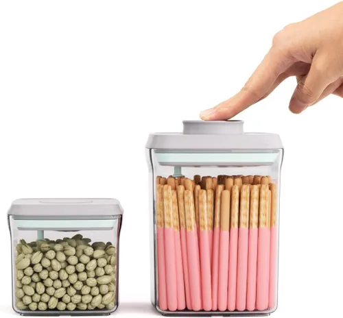 Vista 10 de Grandes contenedores de almacenamiento de alimentos herméticos con taza medidora, 4L con tapa emergente hermética para arroz, 6.06 lbs (2.75 kg)