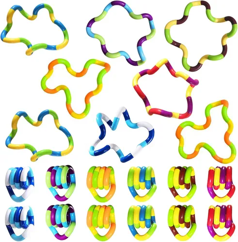 Vista 6 de Juguetes sensoriales fidget - 6 piezas de juguetes fidget retorcidos multicolor para adultos, niños y niñas para relajación, alivio del estrés
