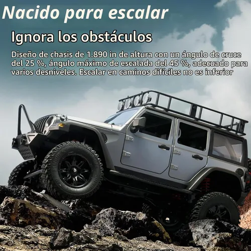 Vista 4 de GoolRC 1:12 escala 4 ruedas coche de control remoto, camión todoterreno con luces, 2.4G control remoto oruga Negro