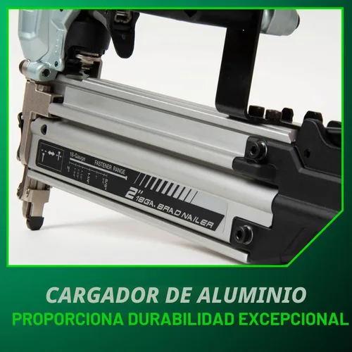 Vista 9 de Metabo HPT Clavadora Pro Brad, Clavadora Neumática de Acabado Pro-Preferida para Trabajos de Molduras, Construcción de Muebles, Ligera y Duradera