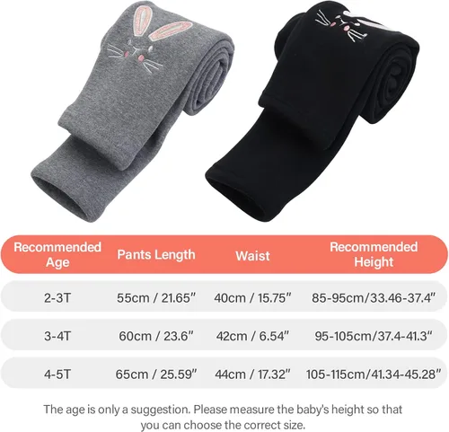 Vista 6 de Leggings de invierno para niñas pequeñas, con forro polar, básicos, de algodón grueso, térmicos, pantalones de longitud completa, ropa para niños