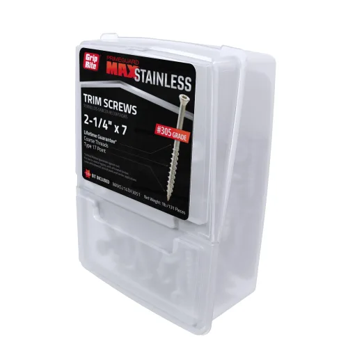 Vista 2 de Grip Rite MAXS214TH3051 - Tornillo de cabeza de acero inoxidable 305 de 2-1/4 pulgadas x #7 de 1 libra (paquete de 1 libra)