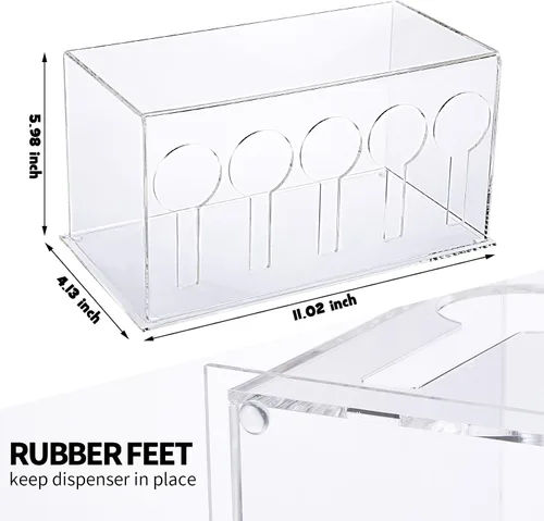 Vista 2 de Vesici Dispensador de Utensilios de Plástico Dispensador de Utensilios de Acrílico Organizador de Cubiertos Soporte para Cocina y Restaurante