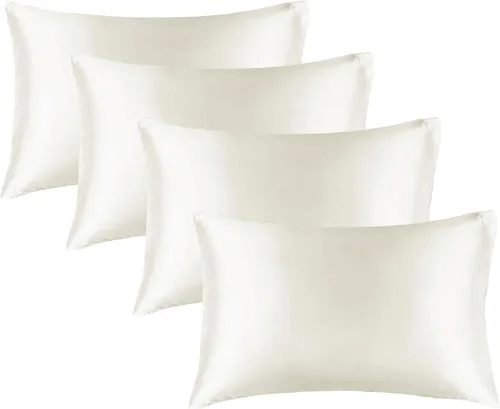Vista 117 de BEDELITE Funda de almohada de satén para cabello y piel, súper suave y refrescante similar a las fundas de almohada de seda, paquete de 2 con cierre
