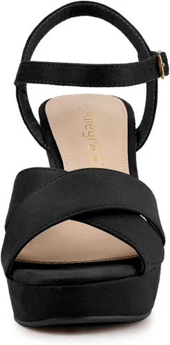 Vista 2 de Allegra K Sandalias de plataforma con tacón grueso para mujer