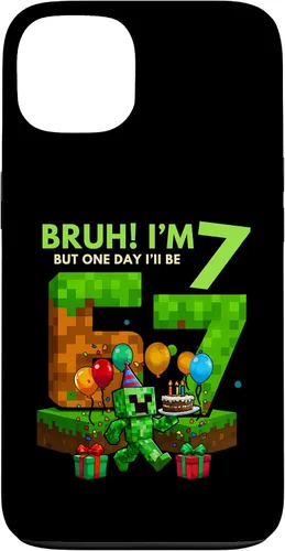 Vista 7 de Bruh I'm 7 But One-Day I'll Be 67 Retro 7th Birthday Kids Case for iPhone 17