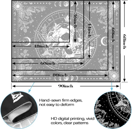Vista 7 de Aipon Tapiz de esqueleto en blanco y negro para dormitorio, tapiz de calavera, setas, tapices hippie, plantas naturales, flores florales, tapiz