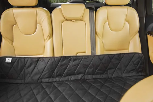 Vista 10 de Plush Paws Products - Funda impermeable antideslizante para asiento trasero para perro, compatible con vehículos sin reposacabezas, normal, Negro