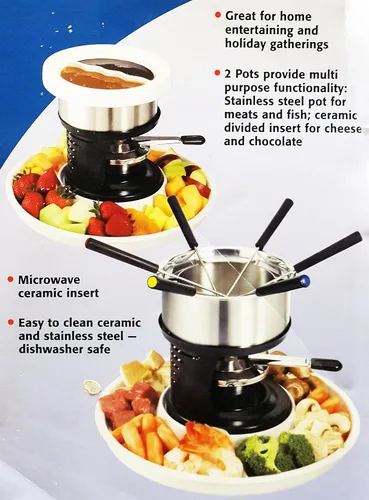 Vista 2 de Casamoda Lazy Susan Fondue de acero inoxidable