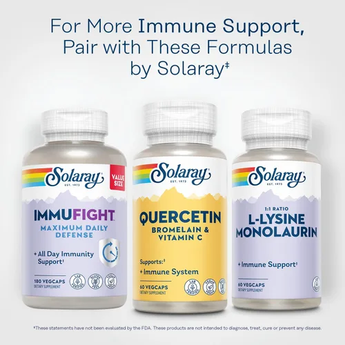 Vista 6 de SOLARAY Quercetina con Bromelina y Vitamina C - Suplemento de Apoyo Inmunológico - Complejo Antioxidante y para la Salud del Corazón con Quercetina