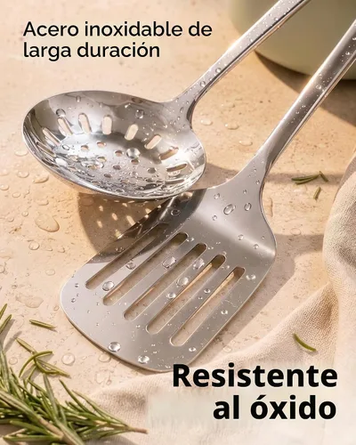 Vista 3 de Zulay Kitchen Juego de utensilios de cocina de acero inoxidable de 5 piezas