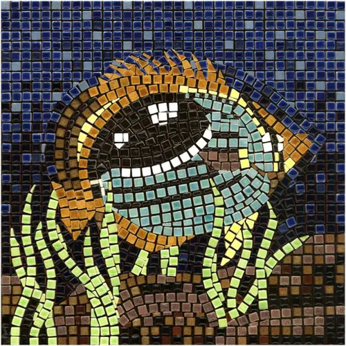 Vista 8 de Crea una verdadera obra de arte de mosaico con nuestro kit de hazlo tú mismo, acuario cuadrado de 7 pulgadas (18 cm)