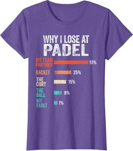 Vista 23 de Why I Lose at Padel Funny Game Padel Hombres Mujeres Camiseta de Padel