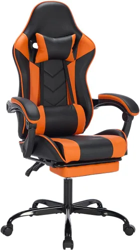 Vista 16 de Silla de escritorio para juegos para adultos, silla ergonómica para juegos Rosa + blanco
