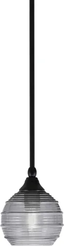 Vista 18 de Toltec Lighting Tallo Colgado Mini colgante, acabado de cobre negro, 3.5" cuadrado humo burbuja vidrio