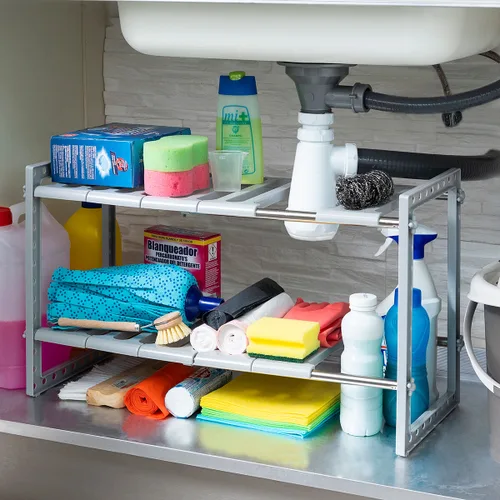 Vista 2 de Estantería Extensible para Fregadero Shibblek InnovaGoods 2 Estantes