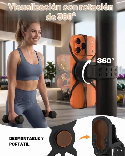 Vista 3 de Soporte de teléfono para bicicleta, soporte de teléfono celular para motocicleta, giratorio de 360°, soporte de teléfono de silicona