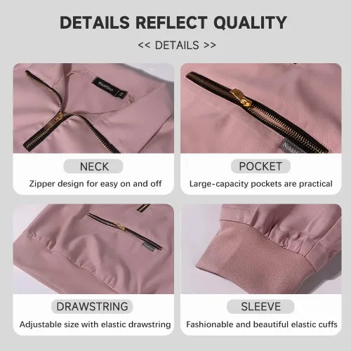 Vista 5 de niaahinn Conjunto de ropa quirúrgica con manga larga para mujer, camiseta de uniforme médico y pantalones quirúrgicos, uniformes de trabajo médico