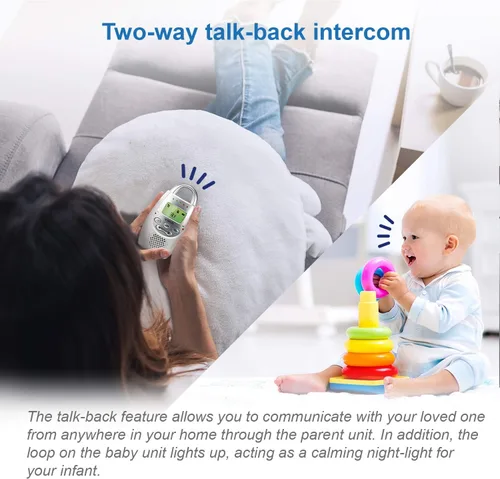 Vista 7 de VTech Communications DM221 - Monitor de audio para bebés con hasta 1,000 pies de alcance, alerta de sonido vibratoria, intercomunicador