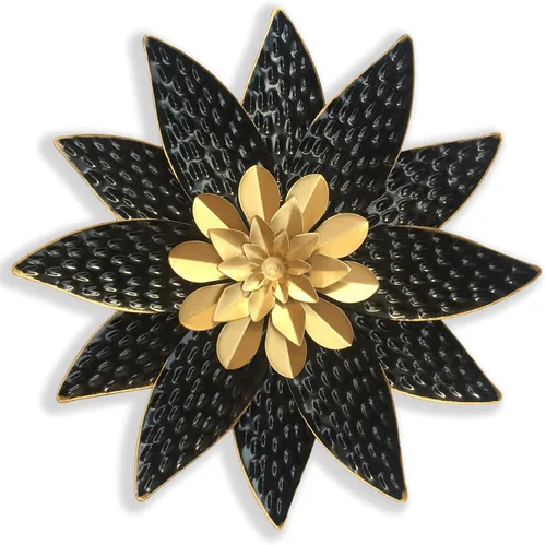 Vista 11 de Decoración artística de pared de flores de metal azul, escultura floral rústica moderna de 9.5 pulgadas, decoración desgastada para colgar