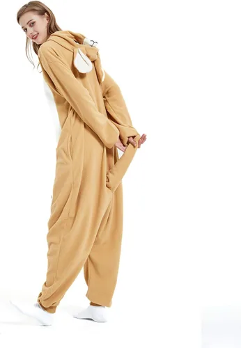 Vista 4 de III HHONS Onesies - Pijama de animales para mujereshombres, disfraz de adulto, Halloween, cosplay, ropa de dormir de Navidad para adolescentes