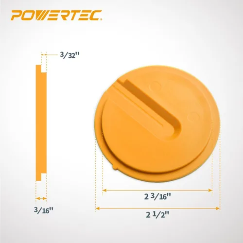 Vista 3 de POWERTEC 71086-P2 Inserto de mesa de sierra de banda de espacio cero para modelos de sierra de cinta Delta, diámetro exterior de 2-1/2 pulgadas x