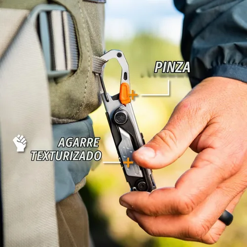 Vista 8 de Gerber Gear Stake Out Multiherramienta 11 en 1 - Hoja de borde liso de 2.2 pulgadas, extractor de estacas para tienda, transporte de mosquetón