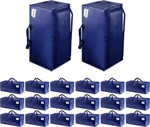 Vista 54 de VENO Paquete de 6 bolsas de mudanza resistentes con correas de mochila, cremalleras y asas, bolsas de embalaje extragrandes para artículos