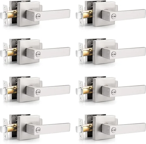 Vista 8 de Probrico Palanca de Puerta de Cama y Baño Negro Mate Servicio Pesado Manija de Puerta de Privacidad, Cerradura de Puerta Sin Llave Interior Baño