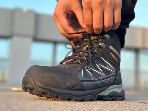 Vista 6 de Botas Wok con punta de acero para hombre, botas de trabajo aisladas, zapatos de punta de acero, botas de construcción cómodas, botas ligeras