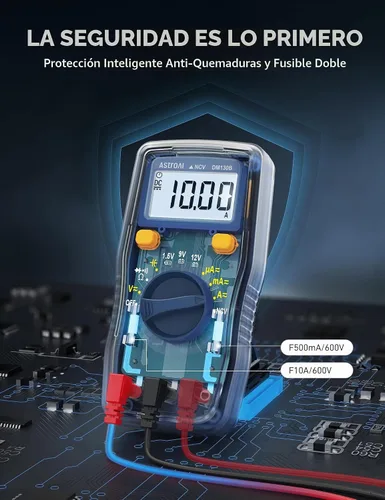 Vista 7 de AstroAI DM130B Multimeter, 4000 Counts, Auto-Ranging, Capacitance Testing