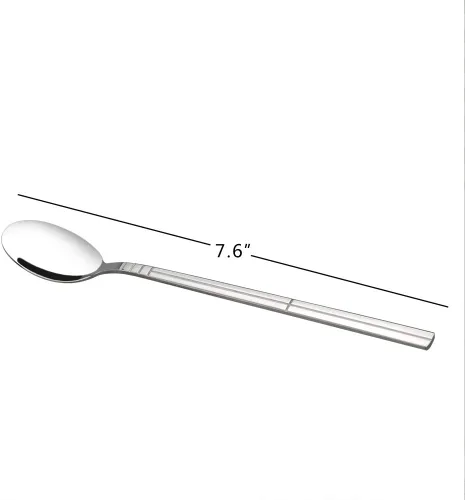 Vista 2 de Saedy 12 cucharas de té de mango largo, cuchara mezcladora de acero inoxidable Para el té helado de batido