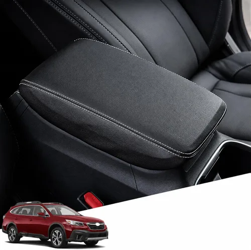 Vista 9 de Great-luck Funda de cuero para consola central, almohadilla para reposabrazos, accesorios de cubierta de caja (costuras rojas) para BMW X1 2023 2024