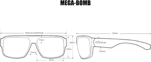 Vista 5 de BOMBER Gafas flotantes Mega Bomb polarizadas de seguridad negro matehumo