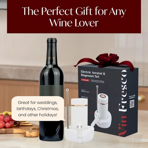 Vista 6 de Vin Fresco Dispensador eléctrico de vino y aireador de vino tinto, aireador eléctrico de vino con un botón, aireador de boquilla vertedor de vino