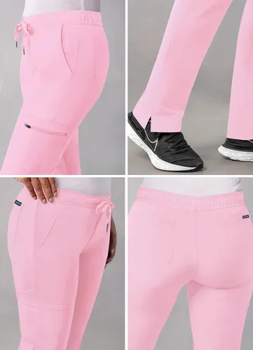Vista 4 de Pantalones Adar Addition Scrubs, ropa quirúrgica, ajustados, con cordón, estilo cargo, para mujer