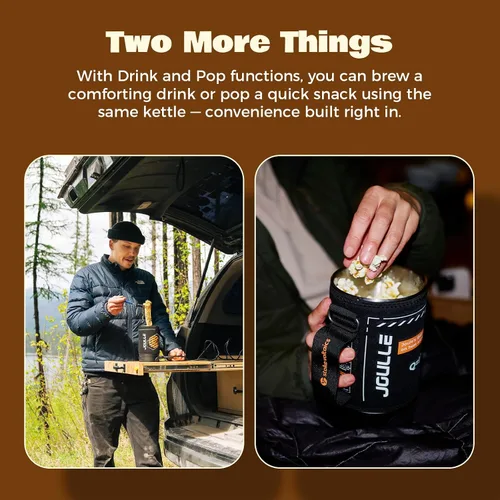 Vista 8 de STOKE VOLTAICS Cafetera Percoladora Eléctrica, Hervir Agua y Preparar Té 2-en-1, Cafetera de 3 Tazas, Kit de Té Portátil para Acampar, Viaje