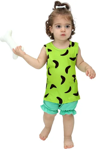 Vista 3 de AOBUTE Kids Halloween Costume Boys Brown Shorts Girls Green Clothing Set