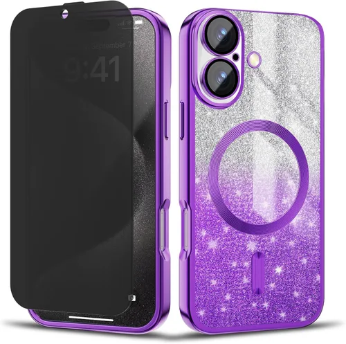 Vista 69 de Funda magnética para iPhone 13 Pro MagSafe con protector de lente de cámara, protección completa, delgada, suave, a prueba de golpes, antiarañazos