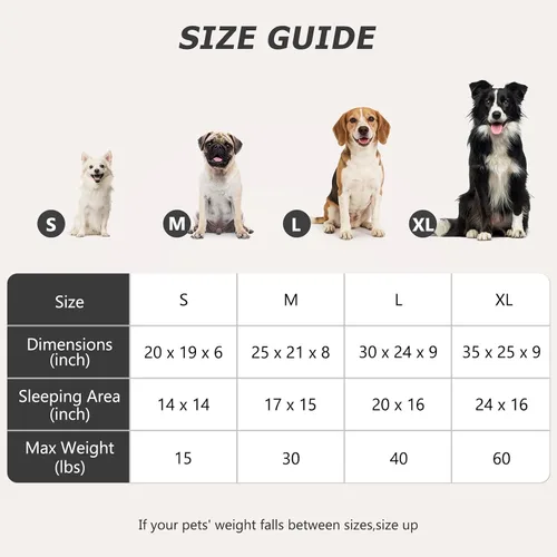 Vista 4 de MIXJOY Cama Ortopédica Rectangular Lavable para Perros Pequeños, Medianos y Grandes, Suave Calmante, Cama Duradera para Cachorros Durmientes Cojín