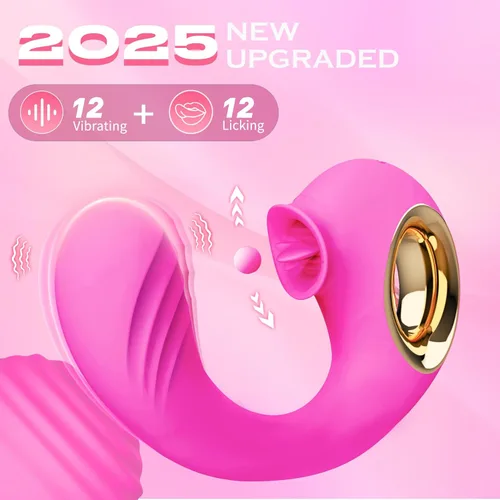 Vista 5 de Vibrador de punto G juguetes sexuales para adultos para mujeres - 12 vibrador de lamido de lengua y 12 vibrador de empuje con consolador, vibradores