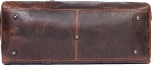 Vista 4 de Bolsa de viaje de cuero Bolsa deportiva para gimnasio, bolsa de mano para equipaje de avión, regalo para el día del padre por Aaron Leather Goods