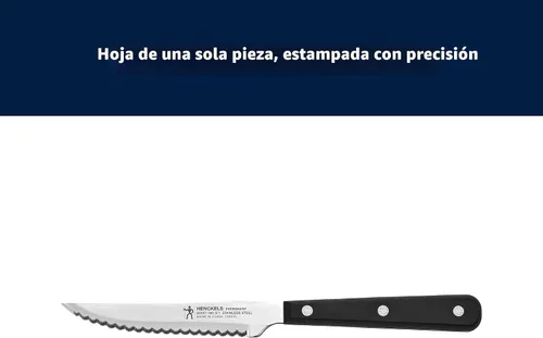 Vista 6 de HENCKELS - Juego de 8 cuchillos afilados para carne, diseño alemán