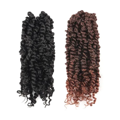Vista 31 de TOYOTRESS Tiana Passion Twist Hair – 6 pulgadas, 2 piezas de trenzas de ganchillo pretrenzadas color negro natural, extensiones de cabello sintético